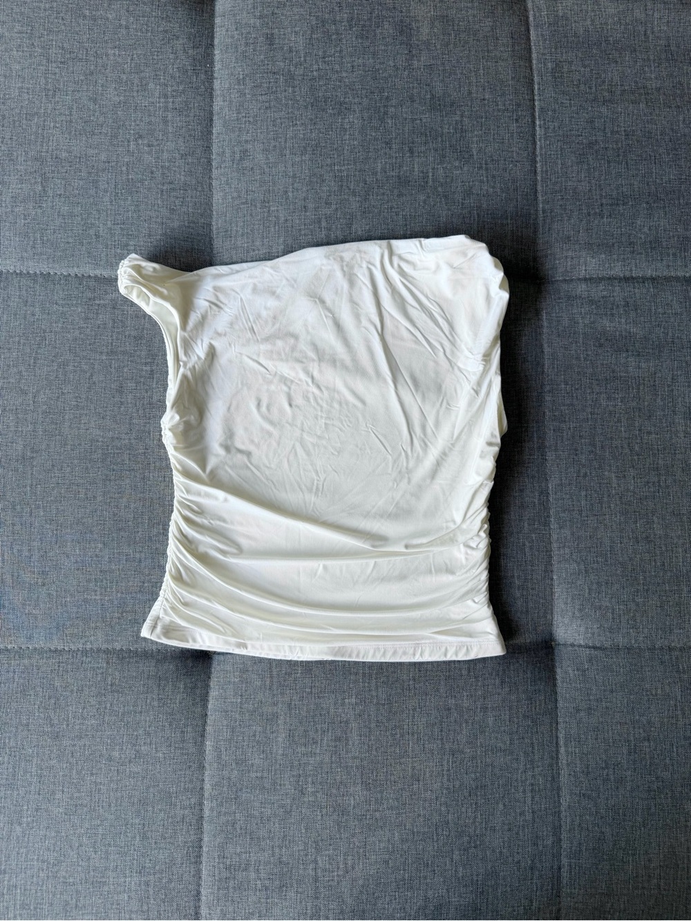 One-Shoulder White Women's Top